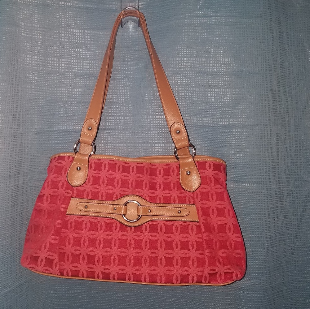 Croft & Barrow red and tan purse